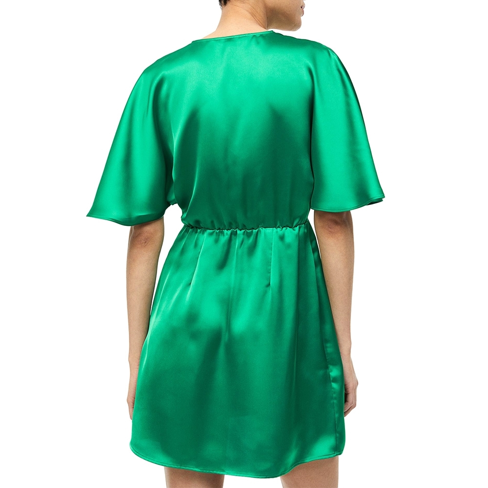 Your Store Satin Wrap Dress Green