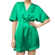 Picture of Satin Wrap Dress Green